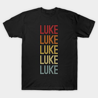 Luke Name Vintage Retro Pattern T-Shirt